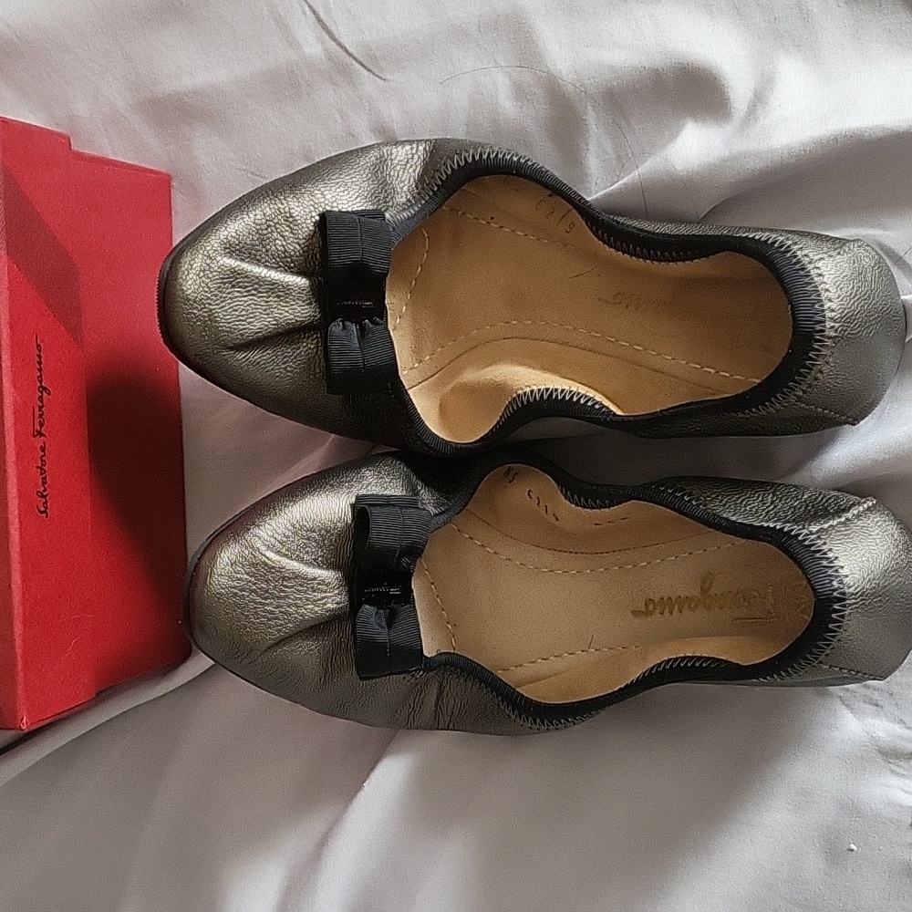 New! Salvatore Ferragamo leather ballerina flat shoes - Picture 3 of 7